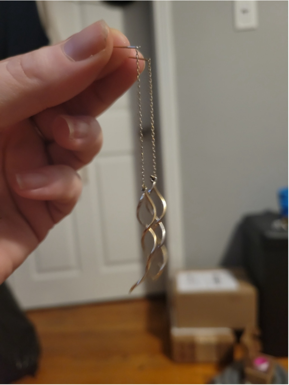 Minimalist 14k Gold Silver Twist Drop Earrings - Women Jewelry